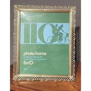 Vintage Ornate Filigree Frame Set Gold Hollywood Regency MCM  8x10 Metalcraft